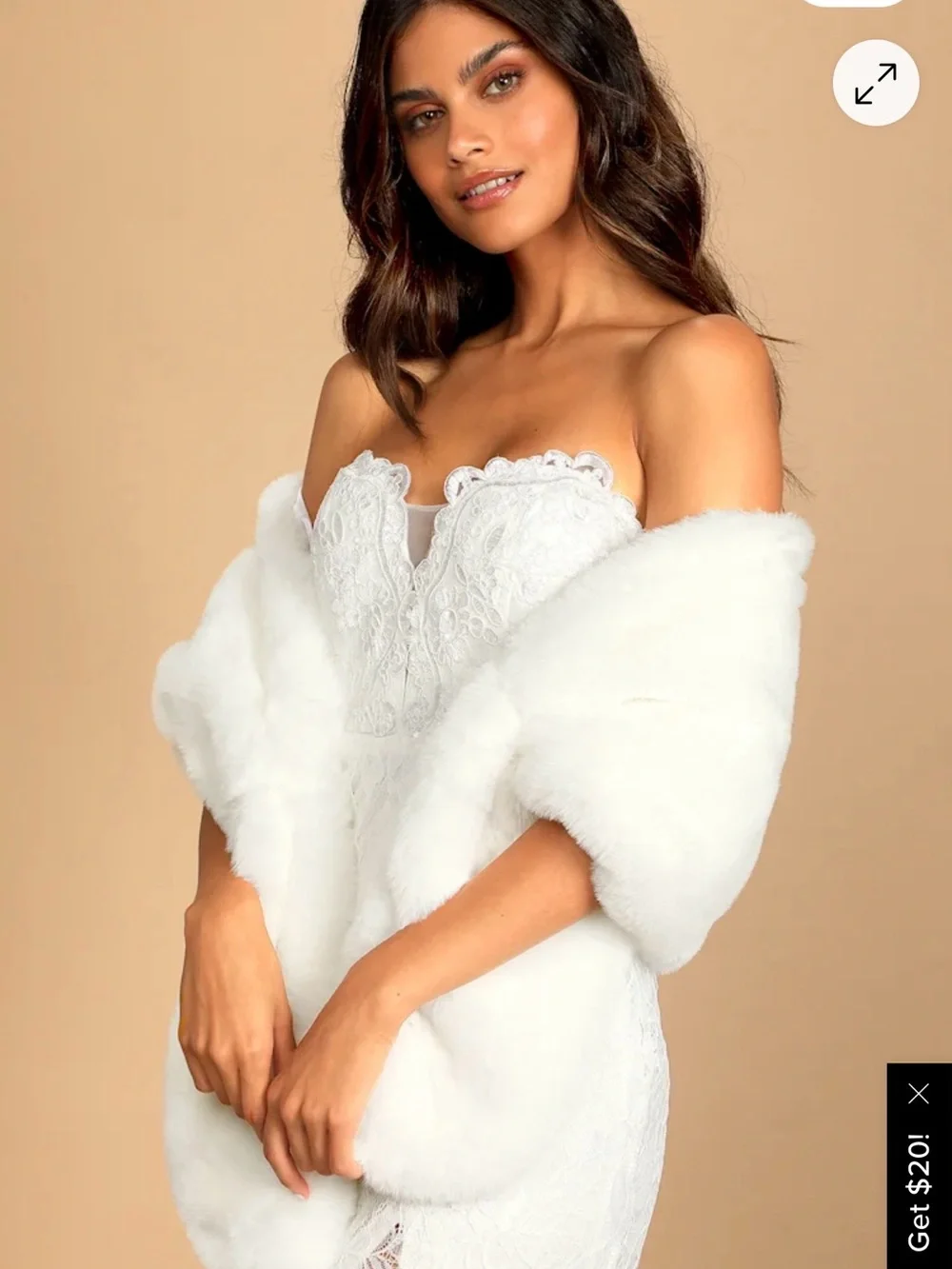 Lulu's White Faux Fur Scarf - Plush Satin-Lined Wrap